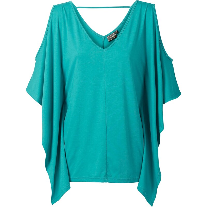 RAINBOW Bonprix - T-shirt Tunique vert manches 3/4 pour femme