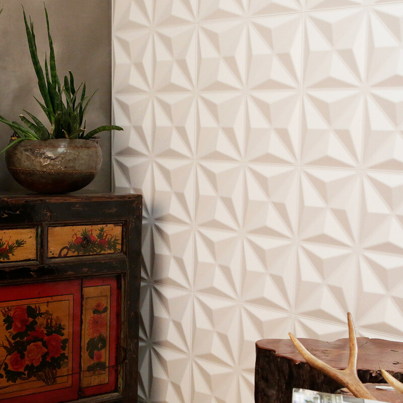 Lesara Lot de 12 panneaux muraux 3D motifs triangulaires