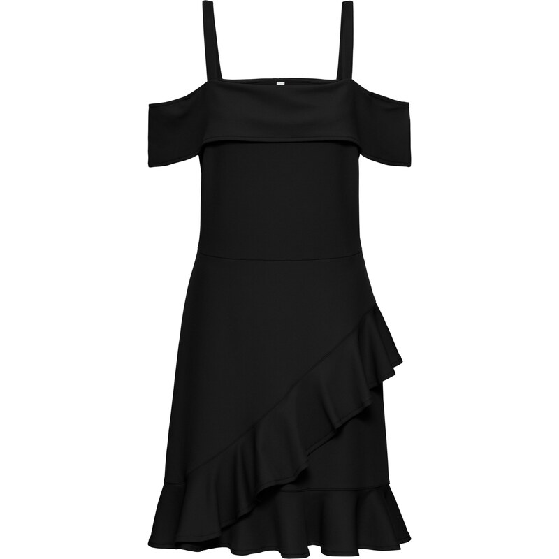 BODYFLIRT boutique Bonprix - robe d'été Robe à volants noir manches courtes pour femme