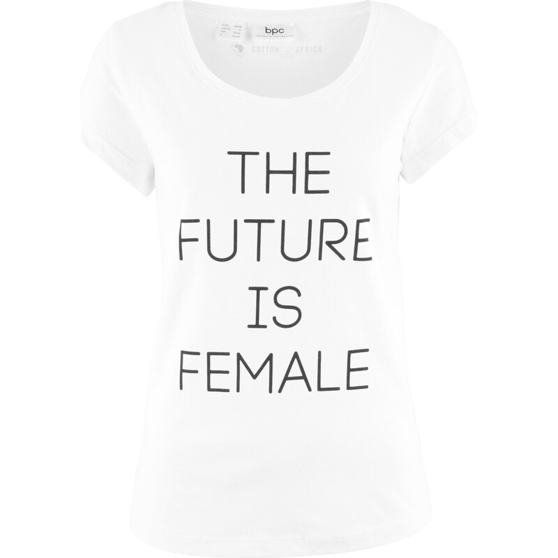 bpc bonprix collection Bonprix - T-shirt manches courtes à imprimé blanc pour femme