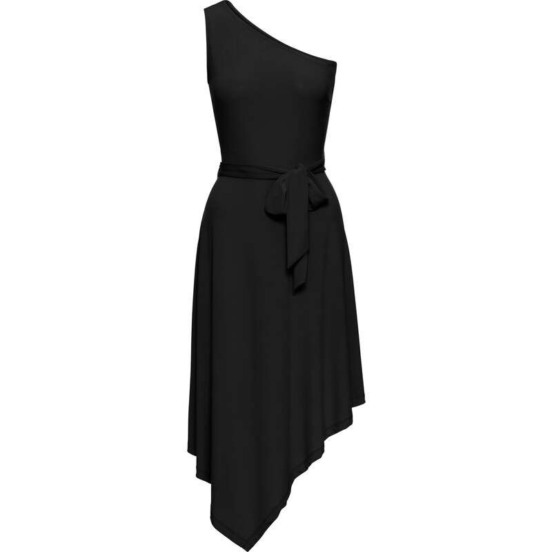 BODYFLIRT boutique Bonprix - robe d'été Robe à une bretelle avec ceinture noir sans manches pour femme