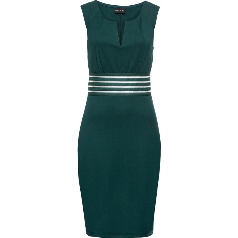 BODYFLIRT boutique Bonprix - robe d'été Robe à empiècement filet transparent vert sans manches pour femme