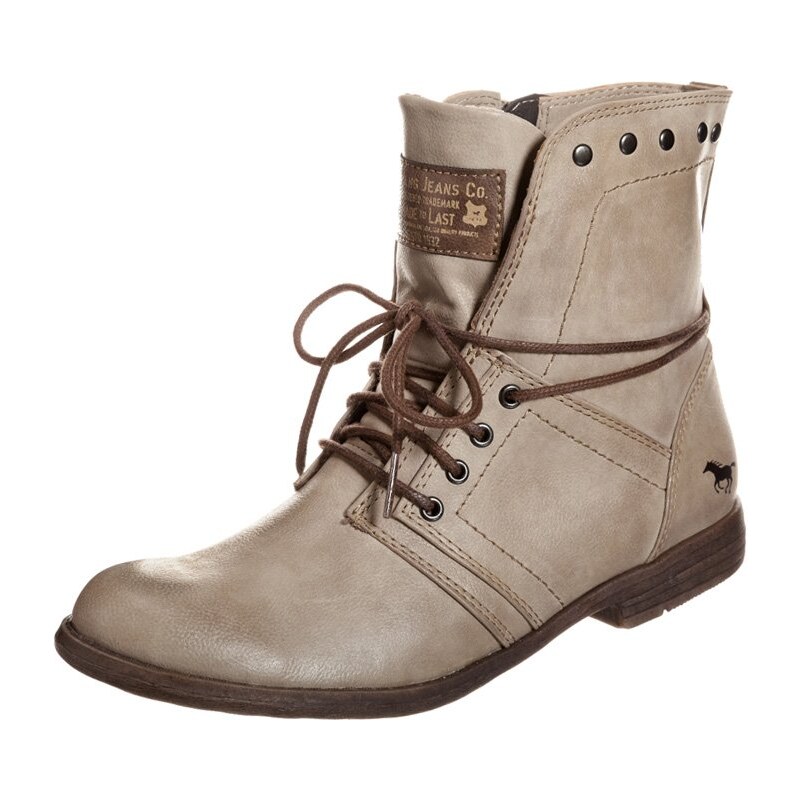 Mustang Bottines à lacets taupe