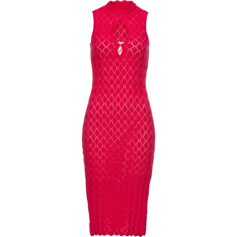 BODYFLIRT boutique Bonprix - robe d'été Robe en maille rouge sans manches pour femme