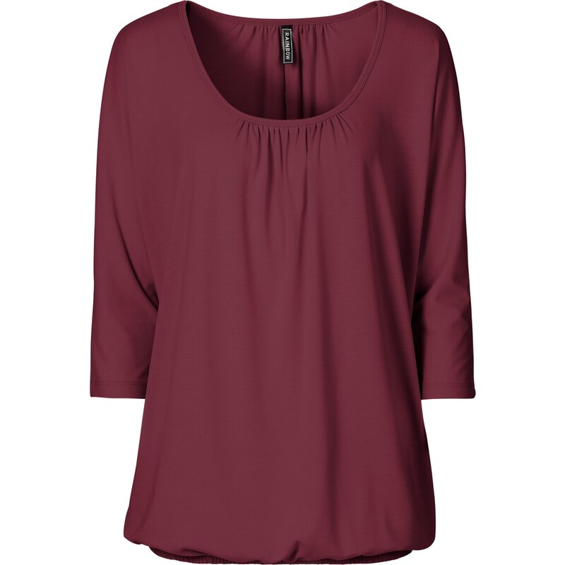 RAINBOW Bonprix - T-shirt oversize rouge manches 3/4 pour femme