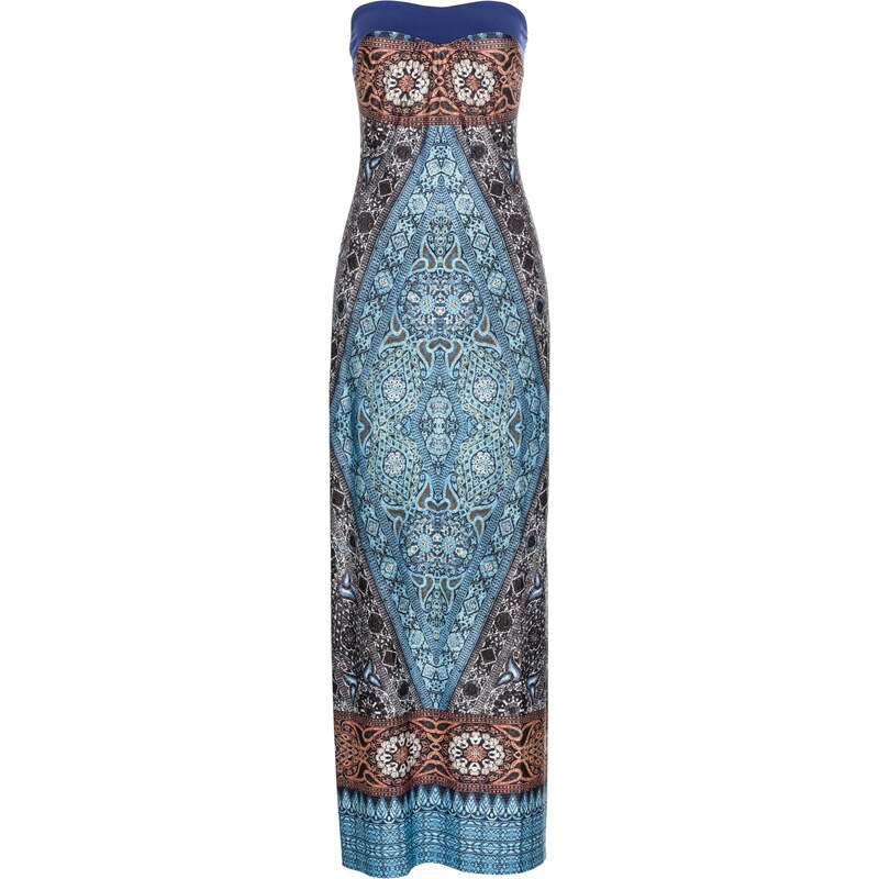 BODYFLIRT boutique Bonprix - robe d'été Robe à imprimé batik bleu sans manches pour femme
