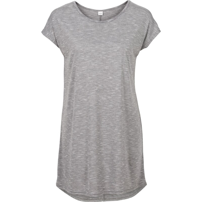 RAINBOW Bonprix - T-shirt long gris manches courtes pour femme
