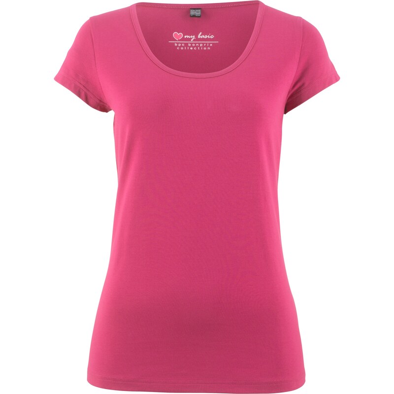bpc bonprix collection Bonprix - T-shirt extensible à manches courtes fuchsia pour femme