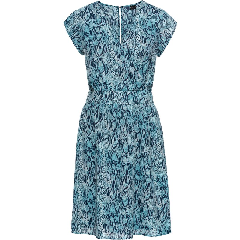 BODYFLIRT Bonprix - robe d'été Robe style cache-cœur bleu manches courtes pour femme