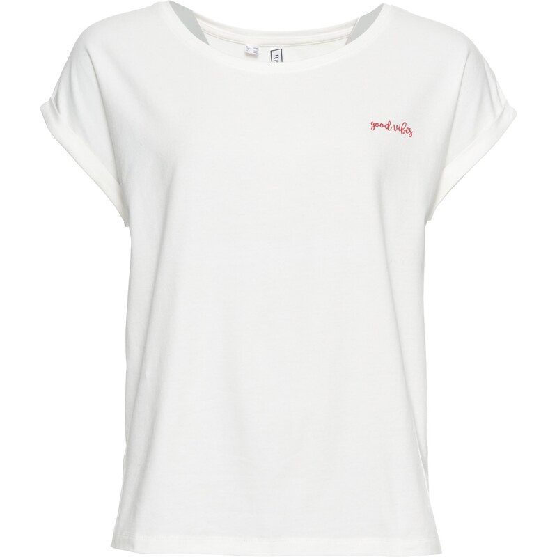 RAINBOW Bonprix - T-shirt beige manches courtes pour femme