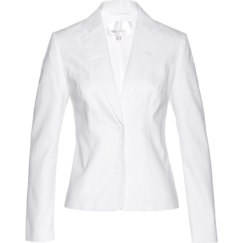 bpc selection Bonprix - Blazer en lin blanc manches longues pour femme