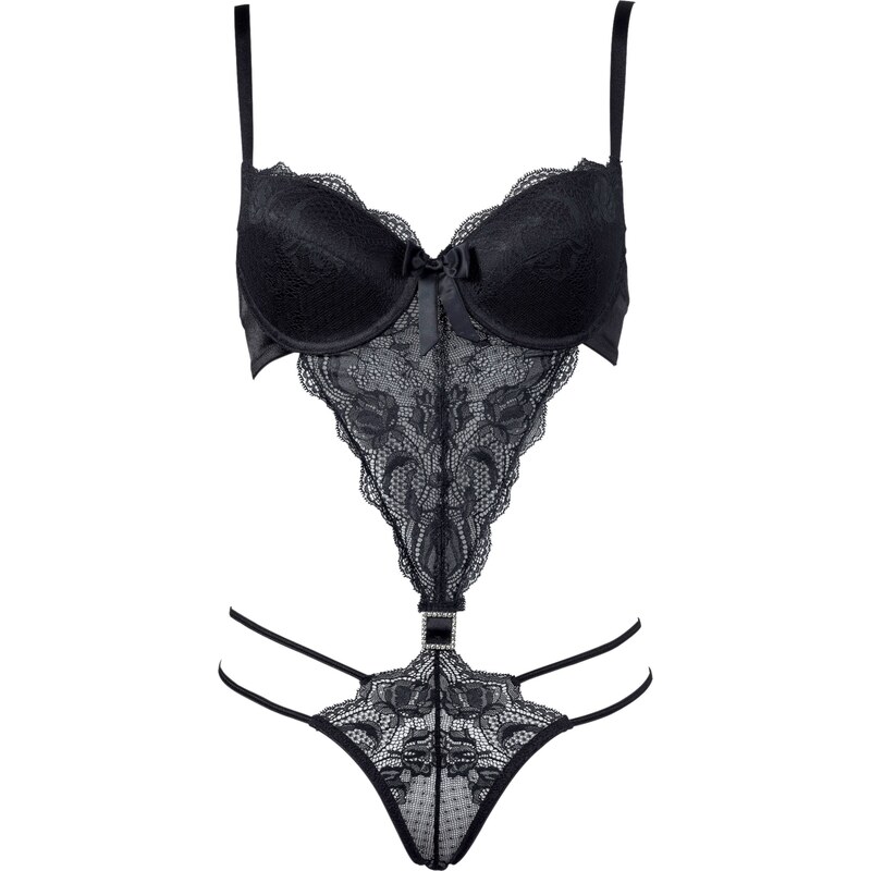 RAINBOW Bonprix - Body sexy en dentelle noir pour femme