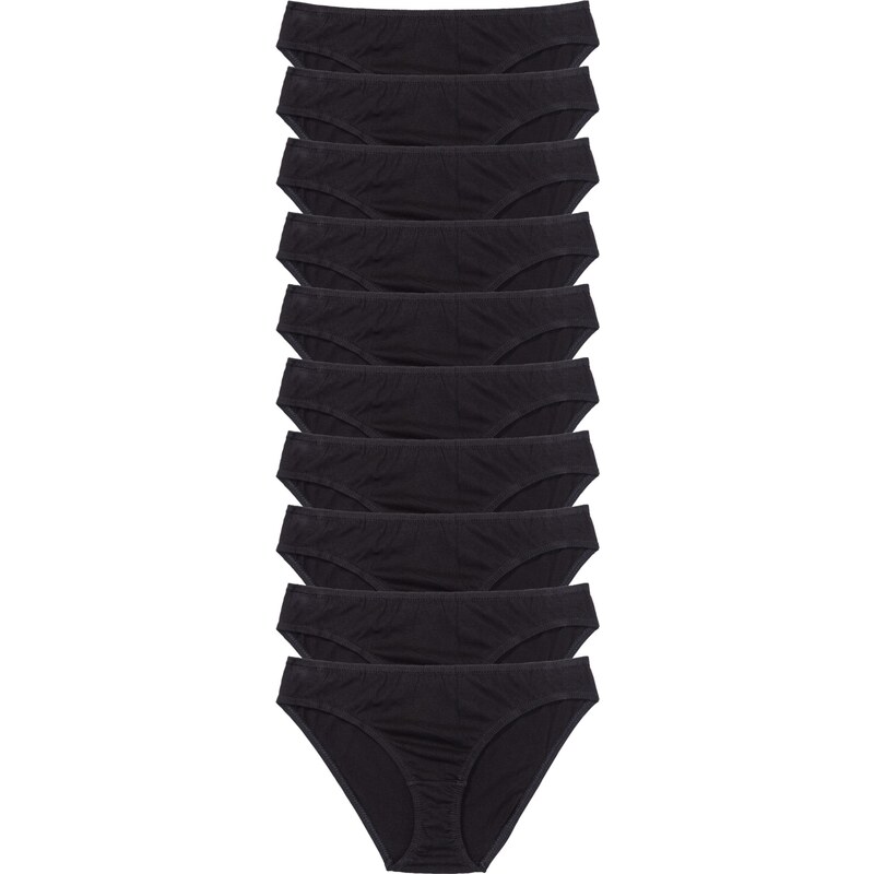 bpc bonprix collection Bonprix - Lot de 10 slips noir pour femme