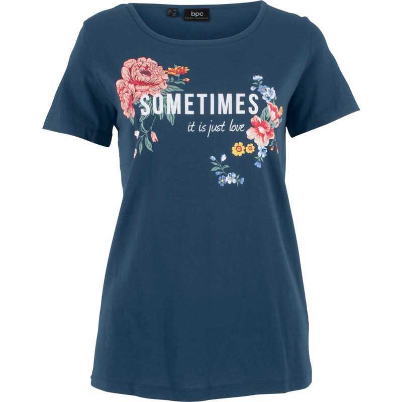 bpc bonprix collection Bonprix - T-shirt à imprimé floral bleu manches courtes pour femme