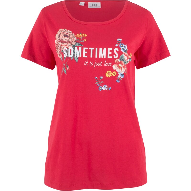 bpc bonprix collection Bonprix - T-shirt à imprimé floral rouge manches courtes pour femme