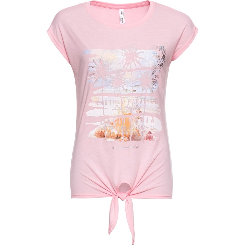 RAINBOW Bonprix - T-shirt avec nœud rose sans manches pour femme