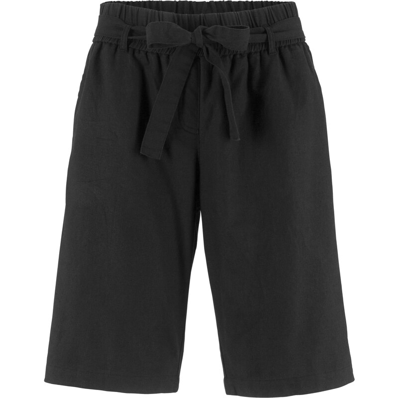 bpc bonprix collection Bonprix - Short en lin avec ceinture à nouer noir pour femme
