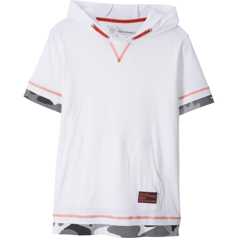 bpc bonprix collection Bonprix - T-shirt à capuche blanc manches courtes pour enfant