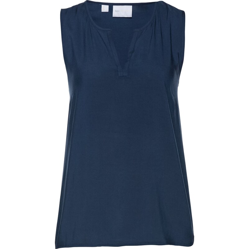 bpc selection Bonprix - Top-blouse bleu sans manches pour femme