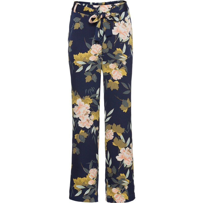 BODYFLIRT Bonprix - Pantalon à imprimé floral bleu pour femme
