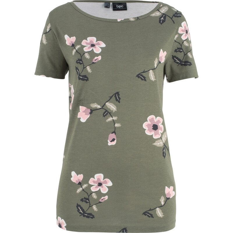 bpc bonprix collection Bonprix - T-shirt manches courtes à motif floral vert pour femme