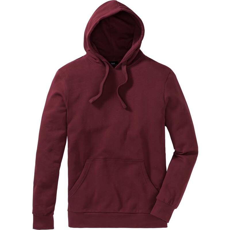 Bonprix - Sweatshirt à capuche regular fit rouge manches longues pour homme