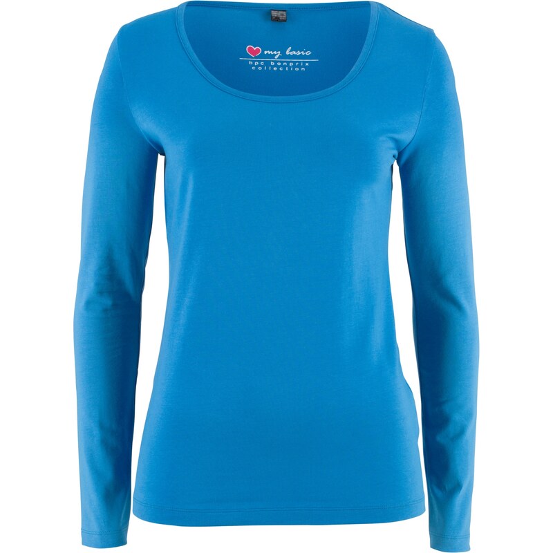 bpc bonprix collection Bonprix - T-shirt extensible, manches longues bleu pour femme