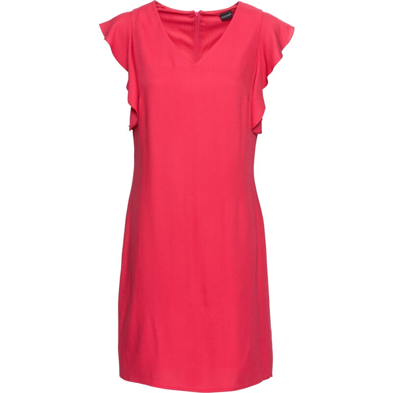 BODYFLIRT Bonprix - robe d'été Robe à volants rouge mancherons pour femme