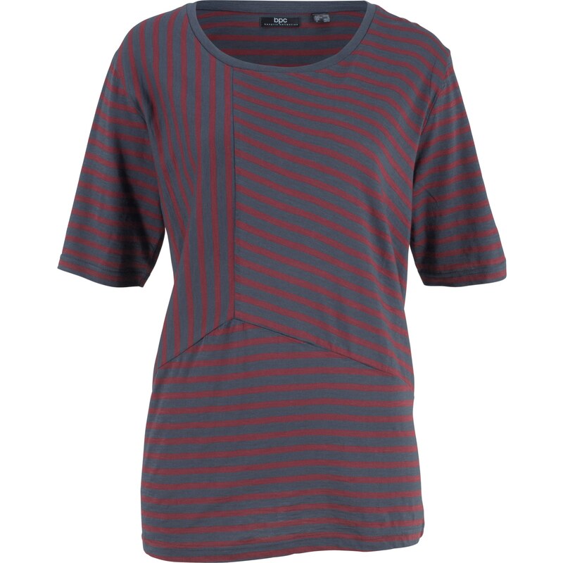 bpc bonprix collection Bonprix - T-shirt oversize en fil flammé, mi-manches rouge pour femme