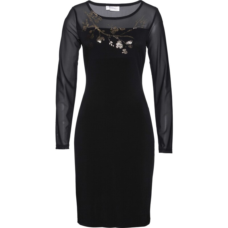 bpc selection premium Bonprix - robe d'été Robe de soirée noir manches longues pour femme
