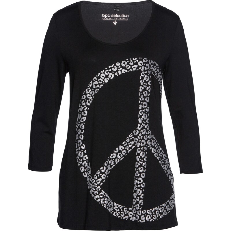 bpc selection Bonprix - T-shirt long noir manches 3/4 pour femme