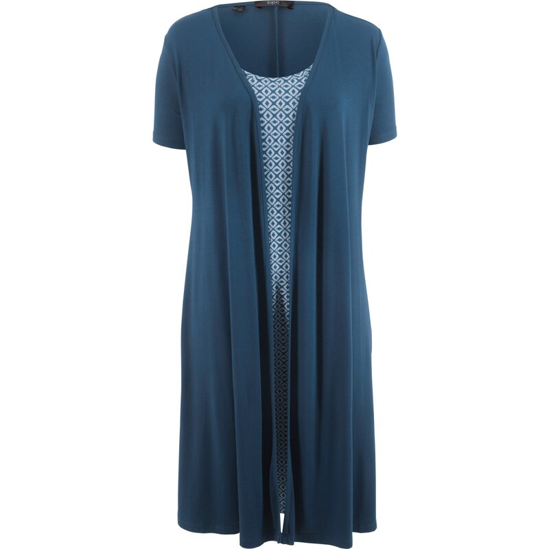 bpc bonprix collection Bonprix - robe d'été Robe style double épaisseur, manches courtes bleu pour femme