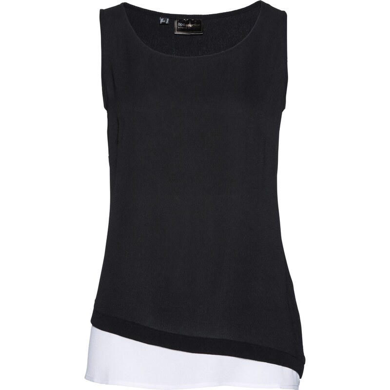 bpc selection Bonprix - Top-blouse noir sans manches pour femme