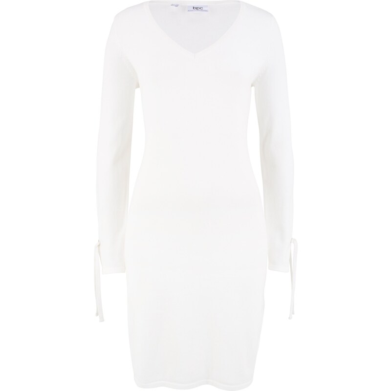 bpc bonprix collection Bonprix - robe d'été Robe en maille avec laçage aux manches blanc pour femme