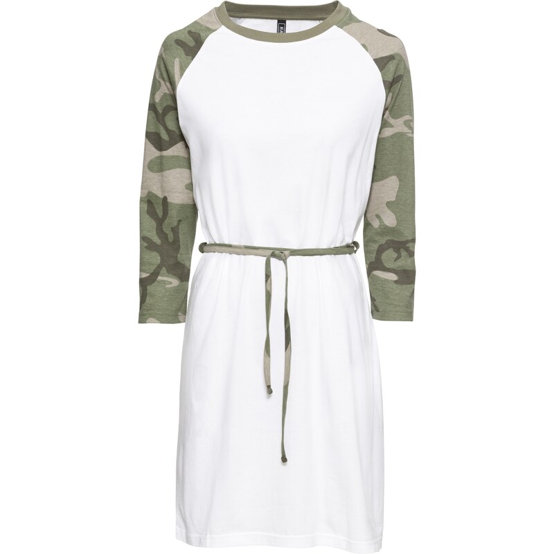 RAINBOW Bonprix - robe d'été Robe avec ceinture blanc manches 3/4 pour femme