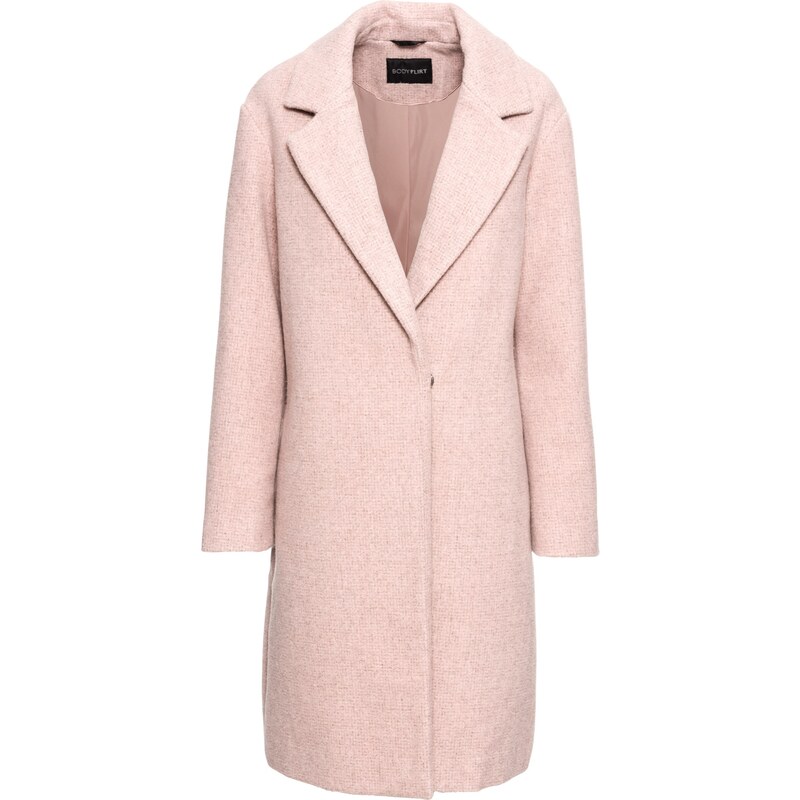 Bonprix - Manteau court aspect laine rose manches longues pour femme