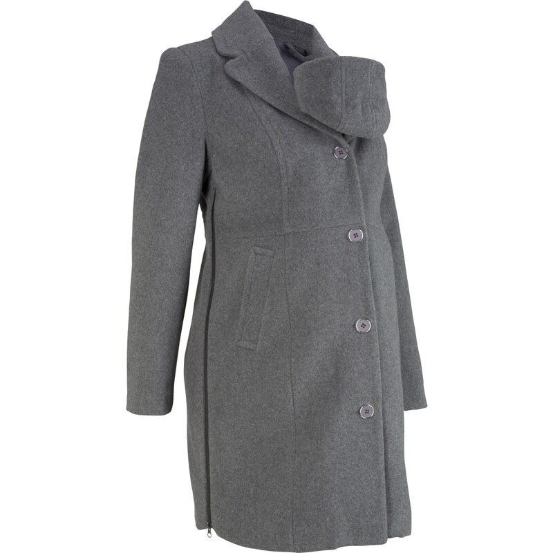 bpc bonprix collection Bonprix - Manteau de grossesse avec empiècement pour bébé gris manches longues pour femme