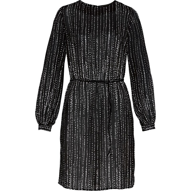 bpc selection Bonprix - robe d'été Robe avec ceinture à nouer noir manches longues pour femme