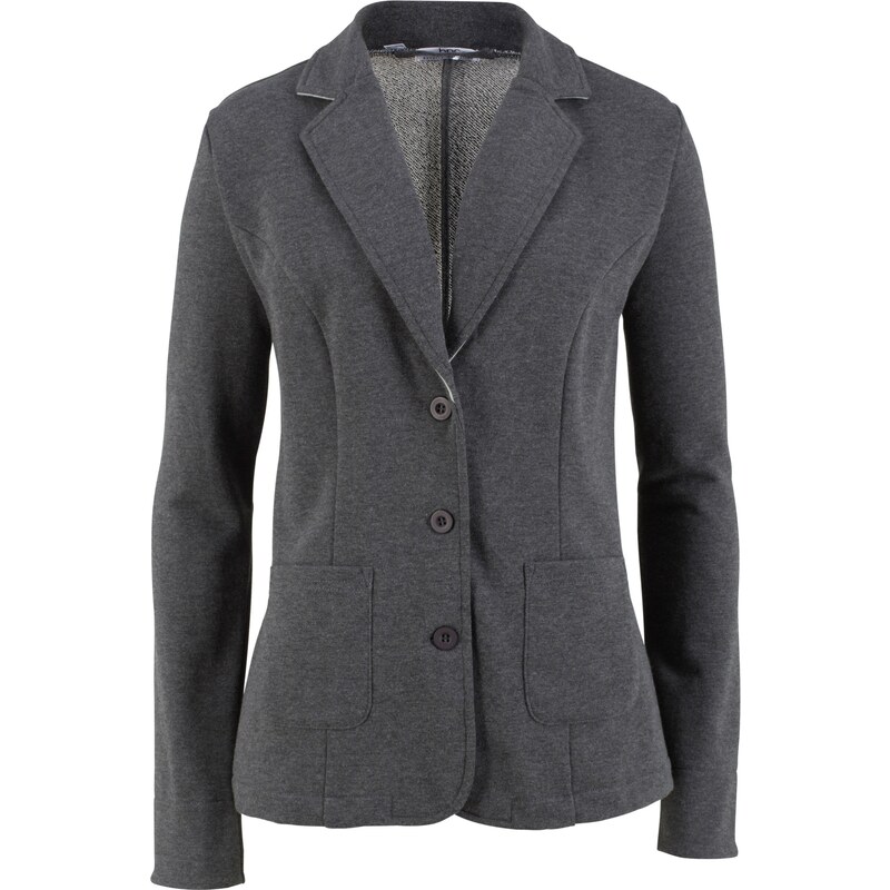 bpc bonprix collection Bonprix - Blazer en jersey gris manches longues pour femme