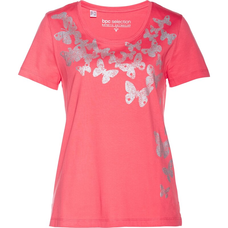 bpc selection Bonprix - T-shirt à imprimé pailleté fuchsia manches mi-longues pour femme
