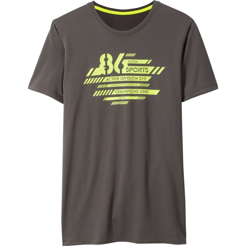 bpc bonprix collection Bonprix - T-shirt de sport Slim Fit gris manches courtes pour enfant