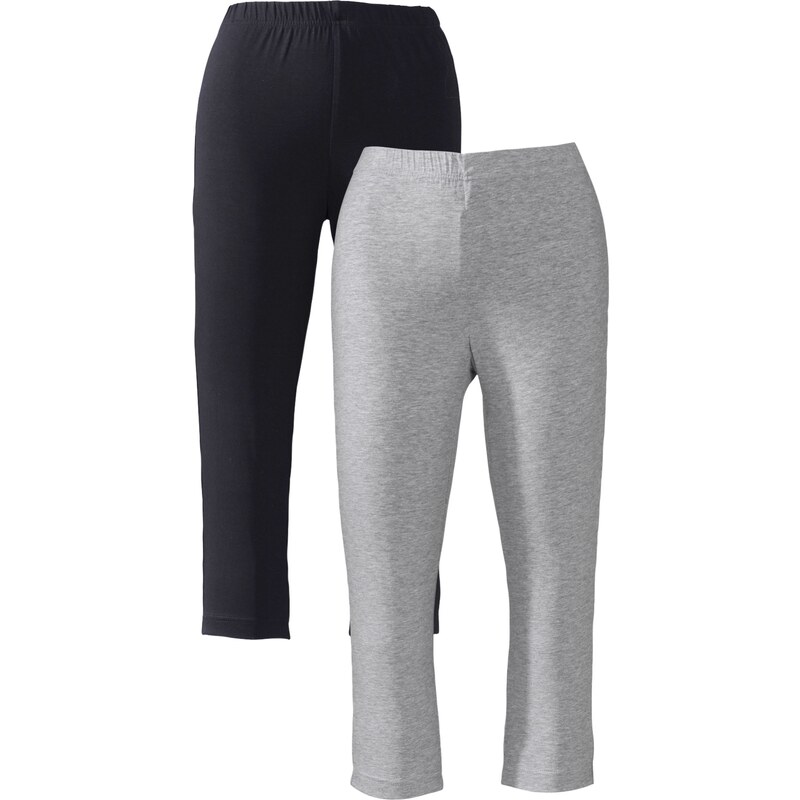 bpc bonprix collection Bonprix - Lot de 2 leggings corsaire extensibles gris pour femme