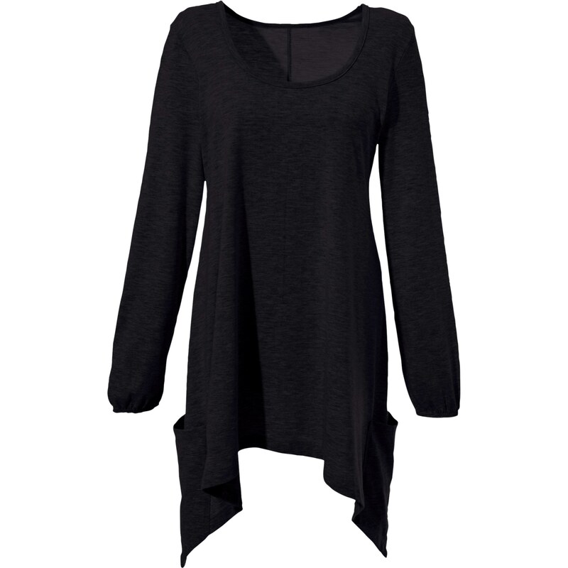 BODYFLIRT Bonprix - T-shirt manches longues noir pour femme