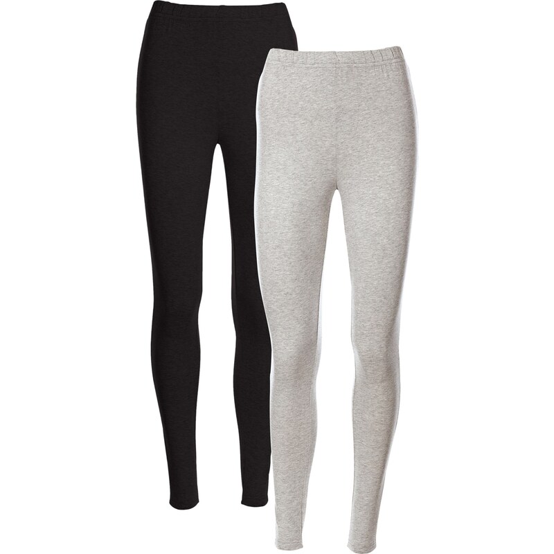 bpc bonprix collection Bonprix - Lot de 2 leggings extensibles gris pour femme