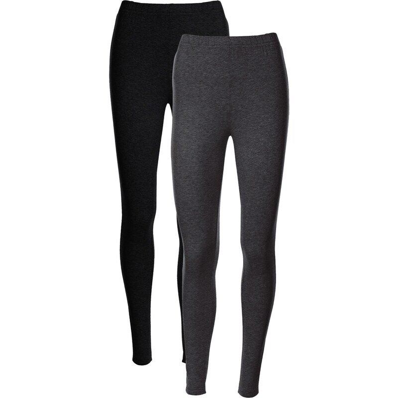 bpc bonprix collection Bonprix - Lot de 2 leggings extensibles gris pour femme