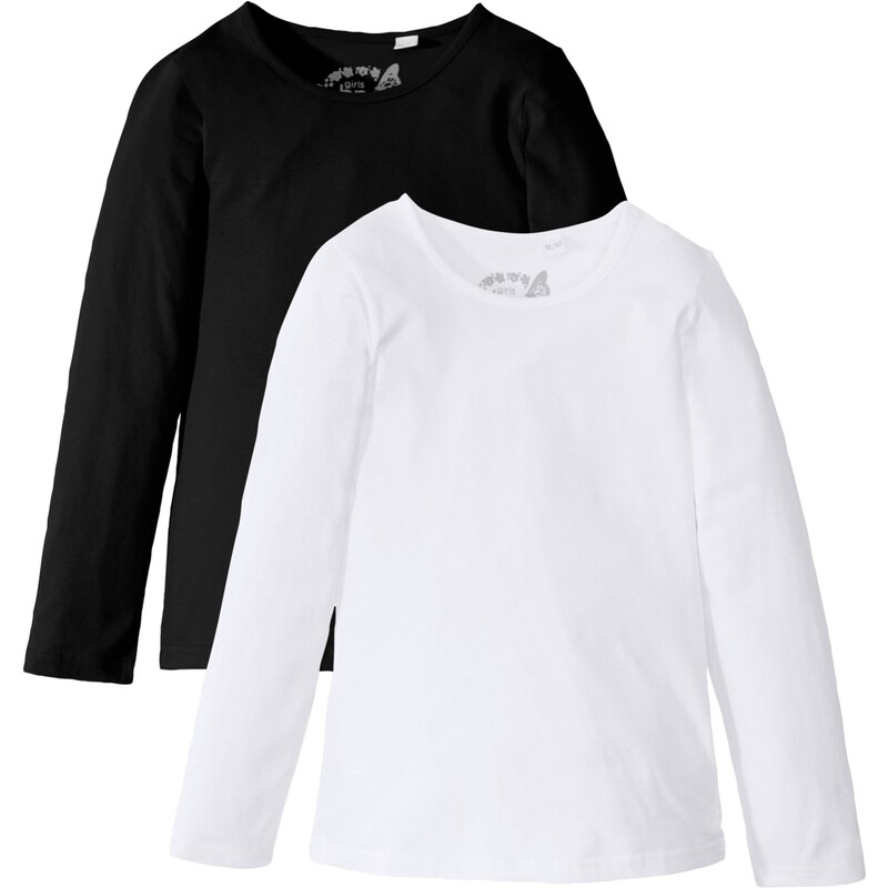 bpc bonprix collection Bonprix - Lot de 2 t-shirts manches longues noir pour enfant