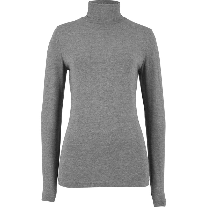 bpc bonprix collection Bonprix - T-shirt col roulé extensible, manches longues gris pour femme