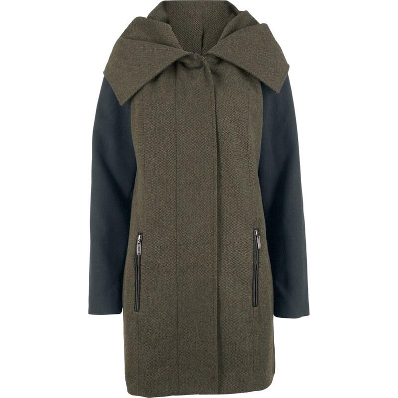 bpc bonprix collection Bonprix - Manteau long à grand col noir manches longues pour femme
