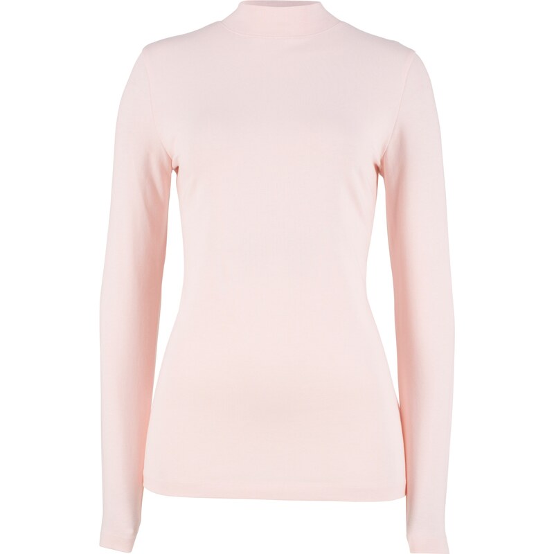 bpc bonprix collection Bonprix - T-shirt extensible à manches longues et col montant rose pour femme