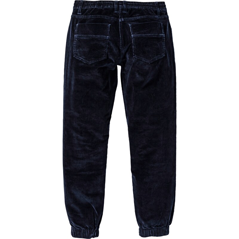 RAINBOW Bonprix - Pantalon à taille extensible en velours côtelé Regular Fit Straight bleu pour homme